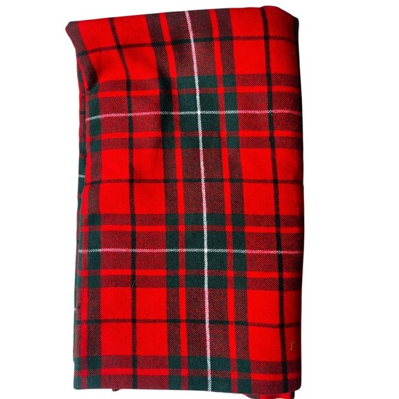 Red & Green Tartan Plaid Wool Fabric 4 Yards 30" Width - Picture 2 of 5